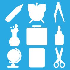 White school goods silhouettes Part 1