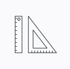 Triangular ruler icon Straightedge sign N17