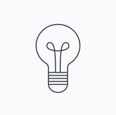 Lamp icon Idea and solution sign N9