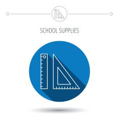 Triangular ruler icon Straightedge sign N19