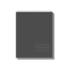 Black Copybook Template isolated on white Background