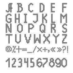 White pixel font