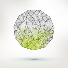 Pen drawing sphere with a lot of elements