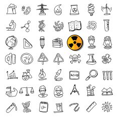 Black Doodle Science Icons Set N2 Free Image Download