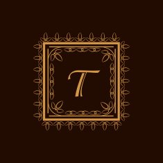 Vintage monogram design with Letter T