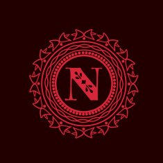 Red frame with Letter N for monogram