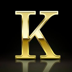 3d elegant golden letter K