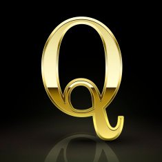 3d elegant golden letter Q