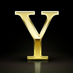 3d elegant golden letter Y