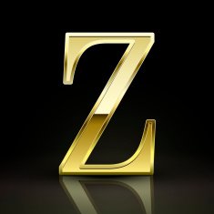 3d elegant golden letter Z