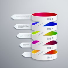 Abstract Vector 3D Digital Illustration Infographic