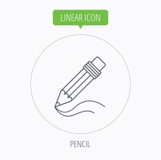 Pencil icon Drawing tool sign N34
