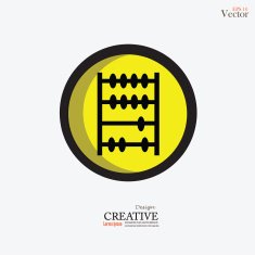 Abacus old retro abacus icon math sign vector illustration