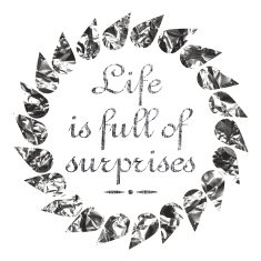 Life is full of surprises motivational quote background N2