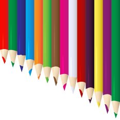 Line of vector colored pencils