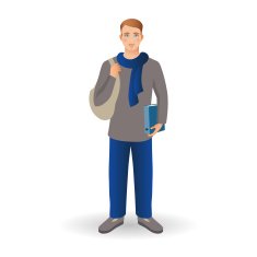 Portrait of happy smiling student or young man