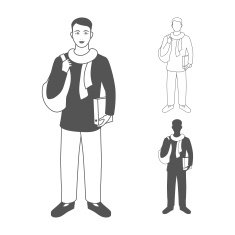 Portrait of happy smiling student or young man N3