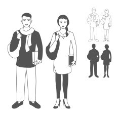 Portrait of happy smiling student or young man standing N3