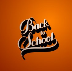 Back To School retro label with long shadows N3