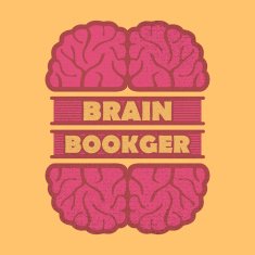 Grunge style element of poster with the Brain and Book
