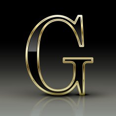3d metallic black letter G