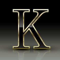 3d metallic black letter K