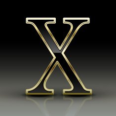 3d metallic black letter X