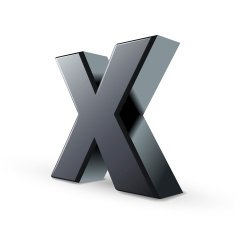 glossy black alphabet X