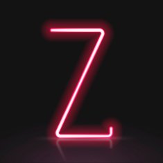 3d red neon light letter Z