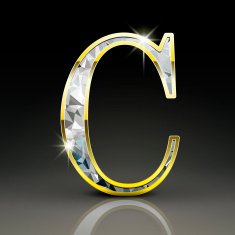 3d gorgeous diamond letter C