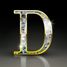 3d gorgeous diamond letter D