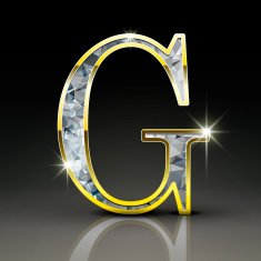 3d gorgeous diamond letter G