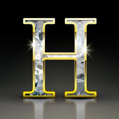 3d gorgeous diamond letter H