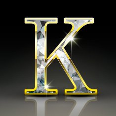 3d gorgeous diamond letter K