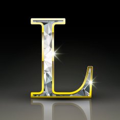 3d gorgeous diamond letter L