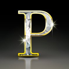 3d gorgeous diamond letter P