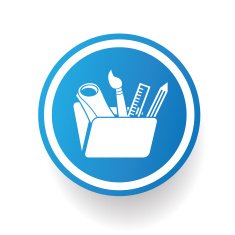 Education folder on blue button design clean vector