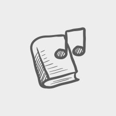Music book sketch icon