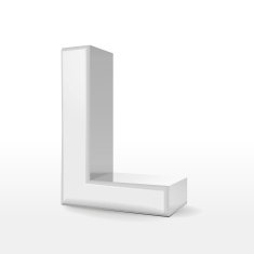 3d white alphabet L