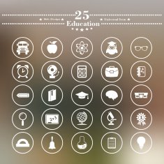 Icons flat is on Education the white blur background N6