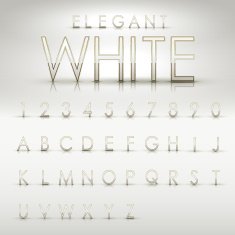 elegant white alphabets and numbers collection N3