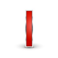 3d red metallic letter I