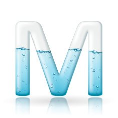 3d clean water letter M
