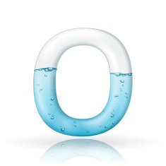 3d clean water letter O