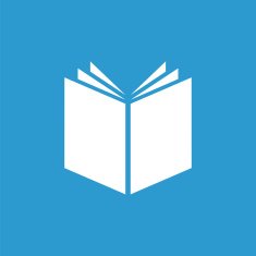 book icon isolated white on the blue background N3