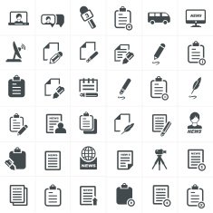write and news icon set