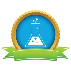 Gold flask with liquid logo