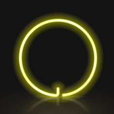 3d yellow neon light letter O