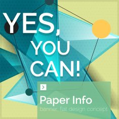 Flat design square banner with slogan N8