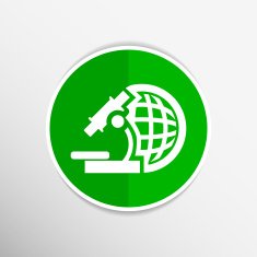 microscope icon scientist virus isolated graphic technology N8